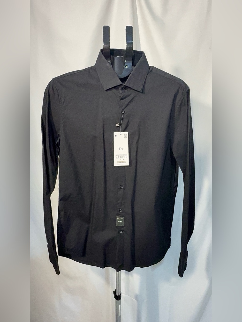 Men's Black Long-Sleeve Dress Shirt by